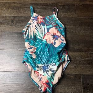 Kona Sol Tropical One Piece Swim Suit (size Small)